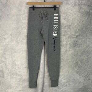 Vtg y2k Hollister Sweatpants Joggers Womens sz XS Spell out varsity Embroidered